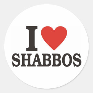I Liebe Shabbos Runder Aufkleber