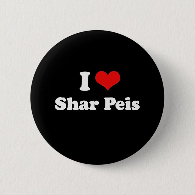 I Liebe Shar Peis Button (Vorderseite)