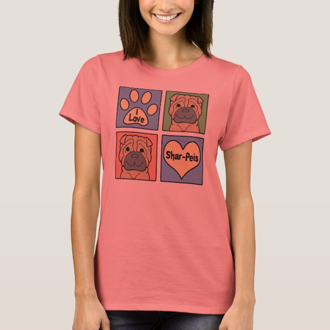 I Liebe Shar-Peis T-Shirt (Vorderseite)