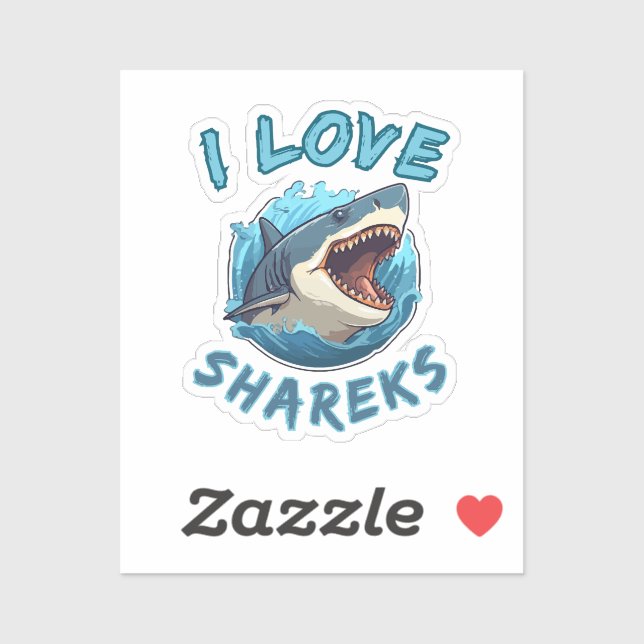 I Liebe Sharks Fisher Aufkleber (Blatt)