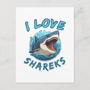 I Liebe Sharks Fisher Begleitkarte