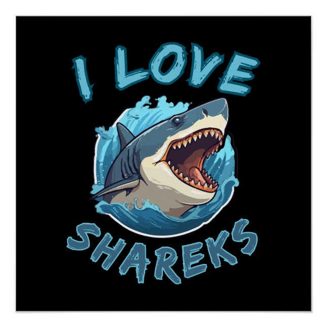 I Liebe Sharks Fisher Poster (Vorderseite)