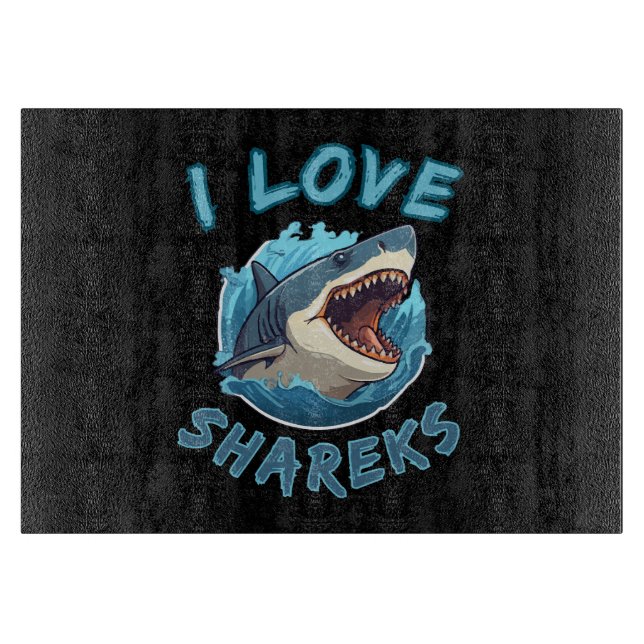 I Liebe Sharks Fisher Schneidebrett (Vorderseite)