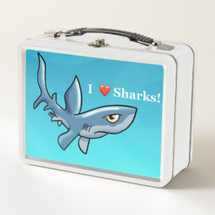 I Liebe Sharks Metal Lunch Box