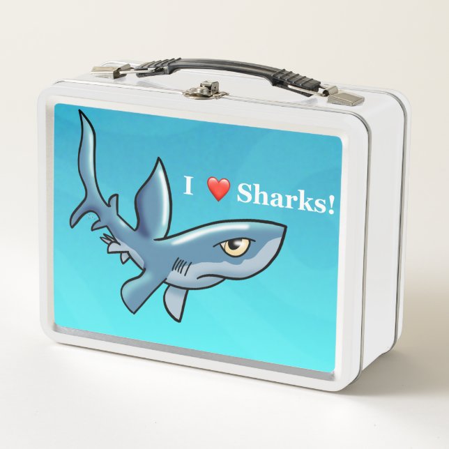 I Liebe Sharks Metal Lunch Box (Vorderseite)