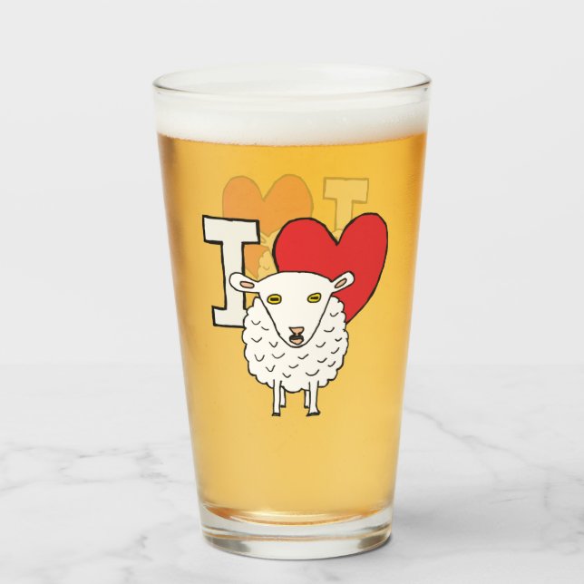 I Liebe Sheep Glas (Vorne (Gefüllt))