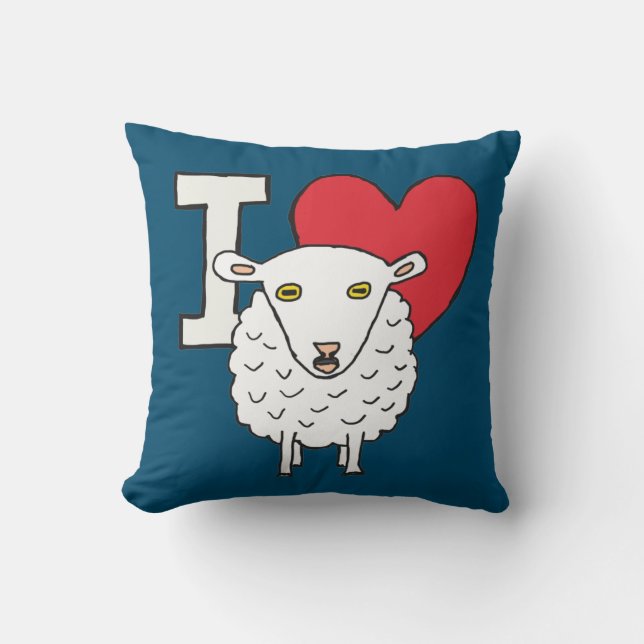 I Liebe Sheep Kissen (Vorderseite)