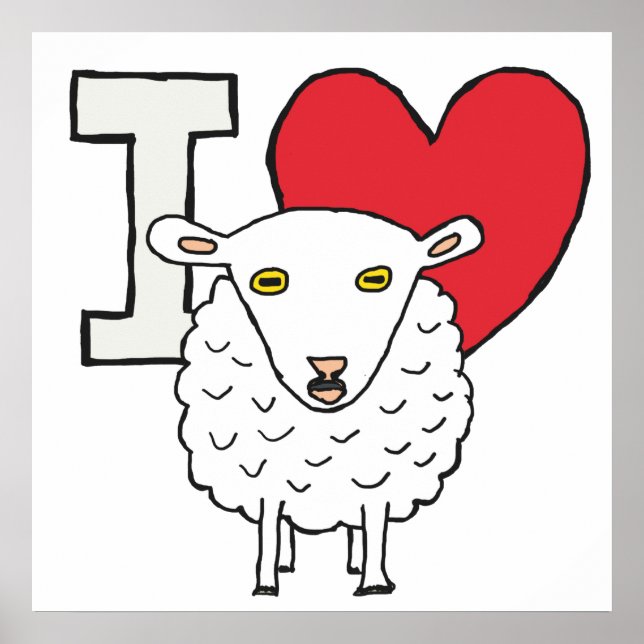 I Liebe Sheep Poster (Vorne)