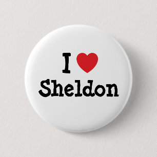 I Liebe Sheldon Herzstück personalisiert Button