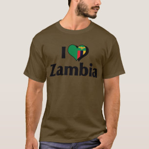 I Liebe Shirt für die Flagge Sambias