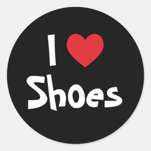 I Liebe Shoes Runder Aufkleber