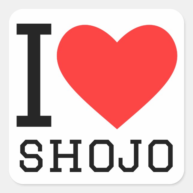 I Liebe Shojo Quadratischer Aufkleber (Vorderseite)
