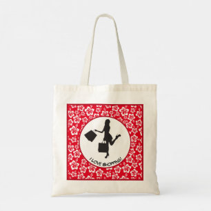 I Liebe Shopping farbenfrohe Blumenmuster Tote Tas Tragetasche
