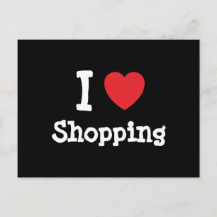 I Liebe Shopping heart custom personalisiert Postkarte