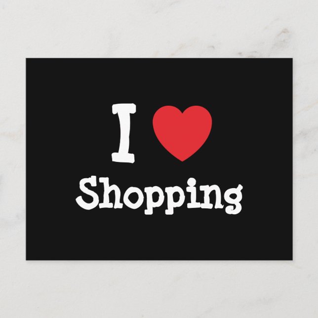 I Liebe Shopping heart custom personalisiert Postkarte (Vorderseite)