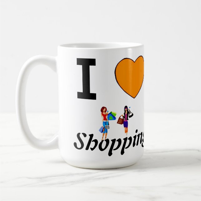 I Liebe Shopping Kaffeetasse (Links)