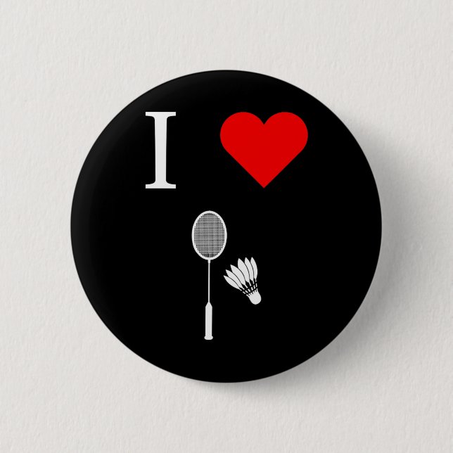 I Liebe Shuttle Badminton Button (Vorderseite)