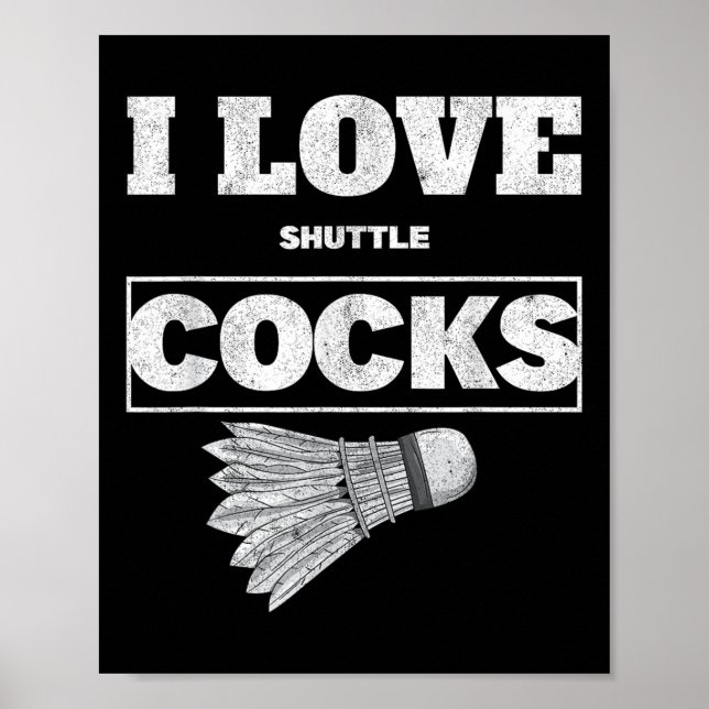 I Liebe Shuttles S Birdie Badminton Poster (Vorne)