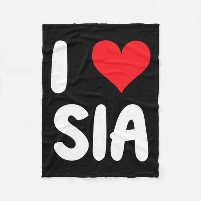 I Liebe Sia - Herz Fleecedecke (Vorderseite)