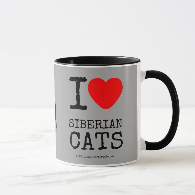 I Liebe-sibirische Katzen-Kaffeetasse Tasse (Rechts)