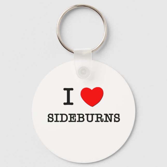 I Liebe Sideburns Schlüsselanhänger (Vorderseite)