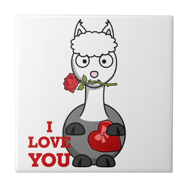 i Liebe Sie alpaca Fliese (Vorderseite)