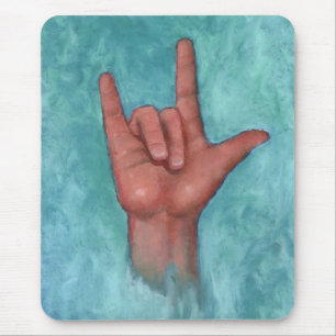 I Liebe Sie: Amerikanische Gebärdensprache: Hand Mousepad