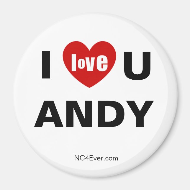 I Liebe Sie ANDY Kühlschrankmagnet Magnet (Vorne)