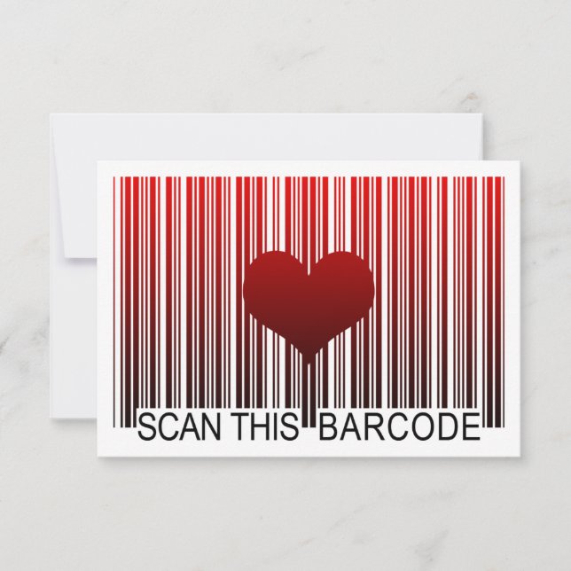 I LIEBE SIE BARCODE EINLADUNG (Vorderseite)