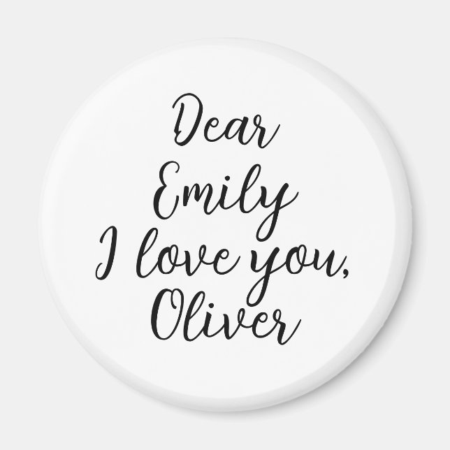 I Liebe Sie benennen Vorlage Magnet (Vorne)