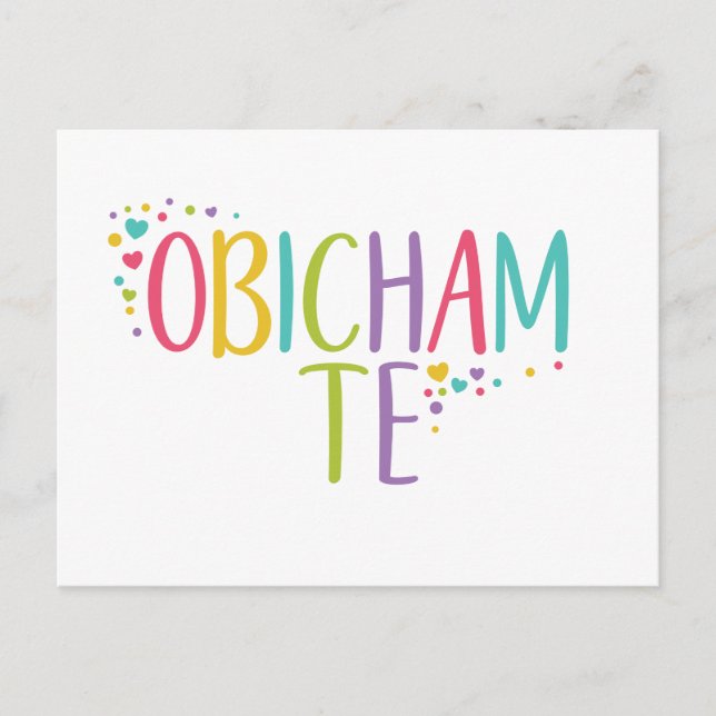 I Liebe Sie Bulgarisch obicham te - Regenbogen   Postkarte (Vorderseite)