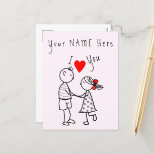 I Liebe Sie Card Liebe Couple - Benutzerdefinierte Feiertagspostkarte