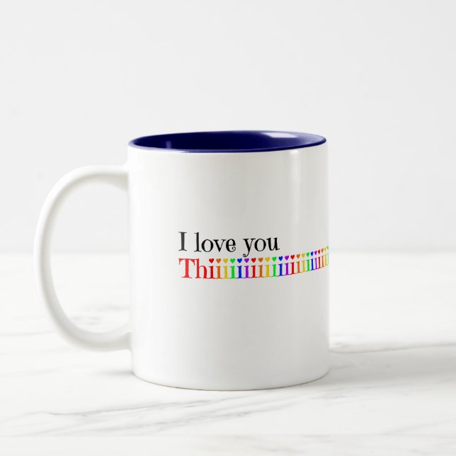 I Liebe Sie dieses viel Zweifarbige Tasse (Links)