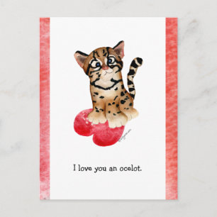 I Liebe Sie eine Ozelot-Postkarte Postkarte