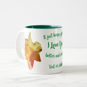 I Liebe Sie Geruchsbelästigung Blume Personalisier Zweifarbige Tasse