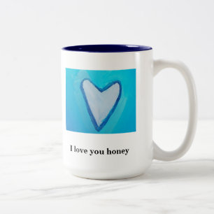 I LIEBE SIE HONIG ZWEIFARBIGE TASSE