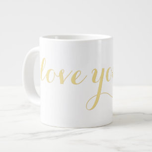 I Liebe Sie Imitate Gold Typografie Valentinstag B Jumbo-Tasse