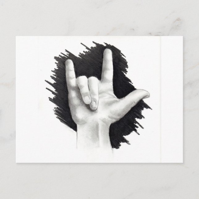 I LIEBE SIE IN ASL #2 POSTKARTE (Vorderseite)