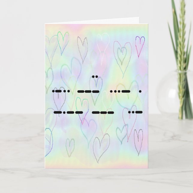 I Liebe Sie in Morse Code Herz Card - Anpassen Karte (Vorderseite)