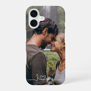 I Liebe Sie in White Script mit Herz Custom iPhone 16 Hülle