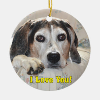 I Liebe Sie! Jagdhund Keramikornament
