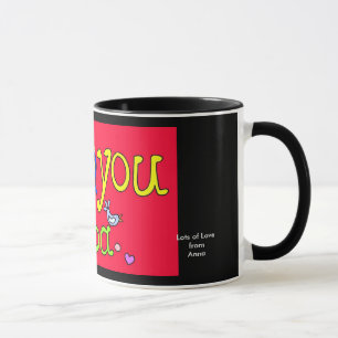I Liebe Sie Kuchen zu personifizieren Tasse
