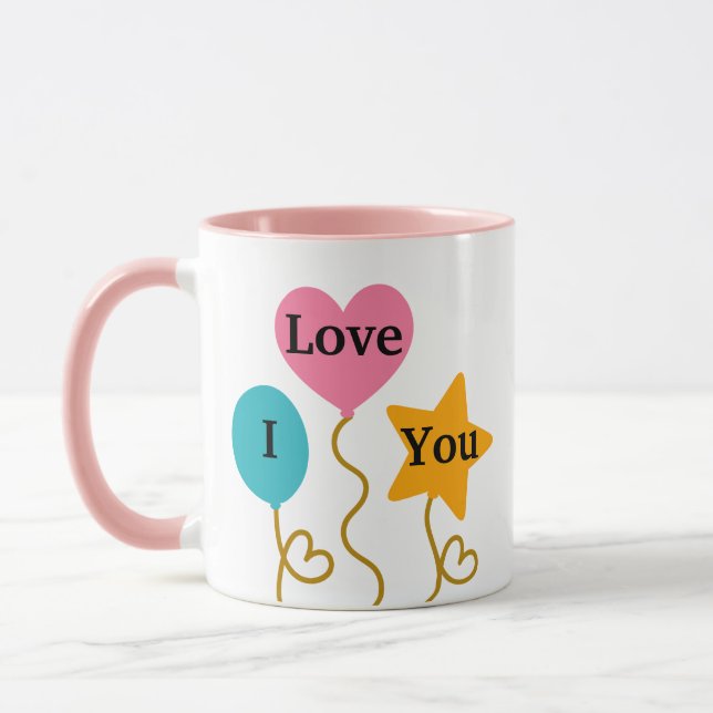 I Liebe Sie Mama, Balloons Namen hinzufügen Person Tasse (Links)