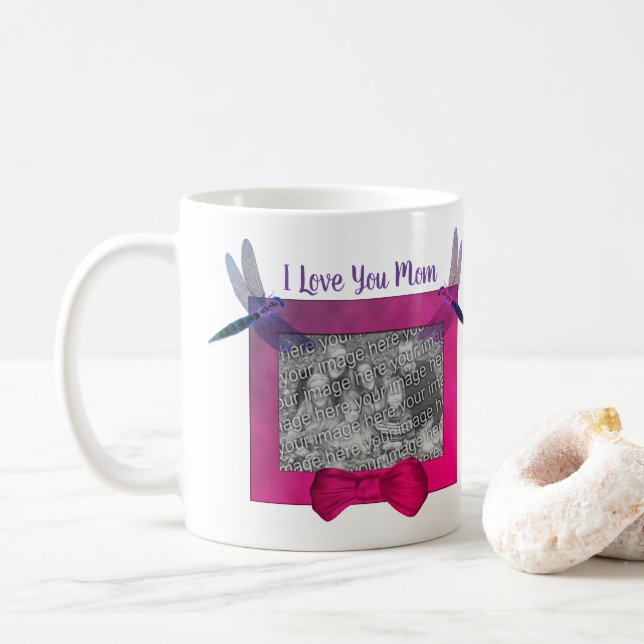 I Liebe Sie Mama Dragonfly Personalisierten Foto R Kaffeetasse (Mit Donut)