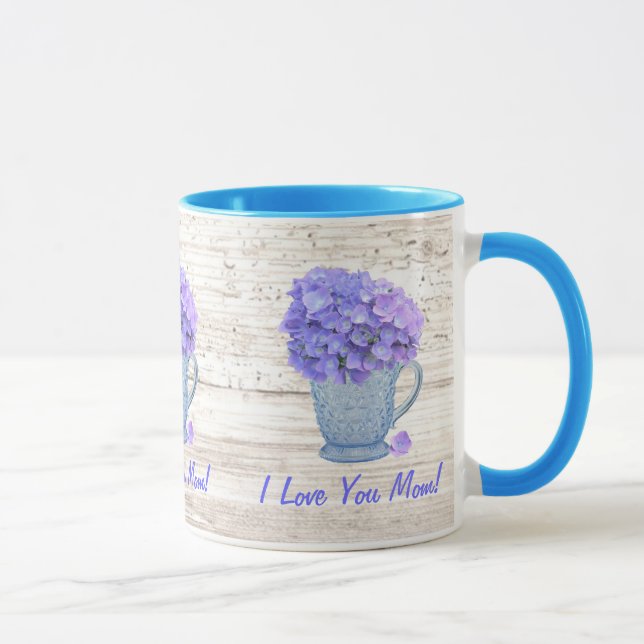 I Liebe Sie Mama Hydrangea Tasse (Rechts)