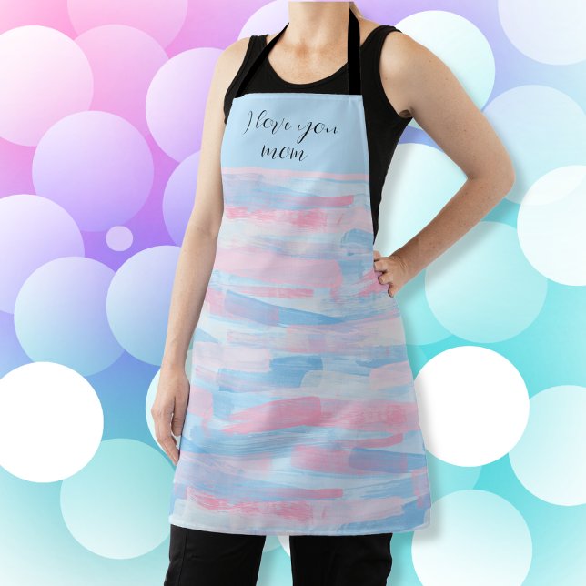 I Liebe Sie Mama - Moderne Pastelle individuell an Schürze (I Love You Mom - Modern Pastel Customizable Apron)