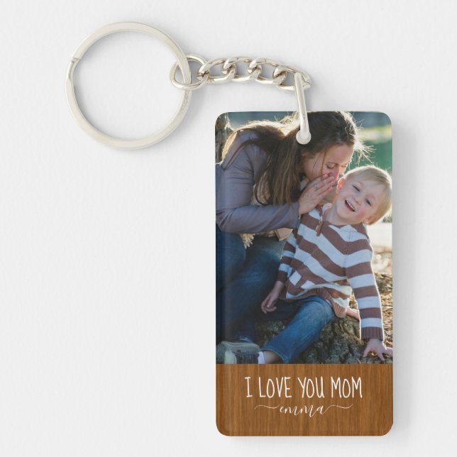 I Liebe Sie Mama Modernes Foto Schlüsselanhänger (Vorderseite)
