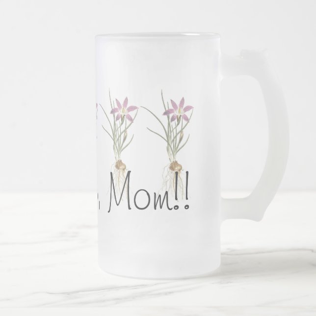 I Liebe Sie, MAMA! Niedliche Blumen-Kunst-Tasse Mattglas Bierglas (Rechts)