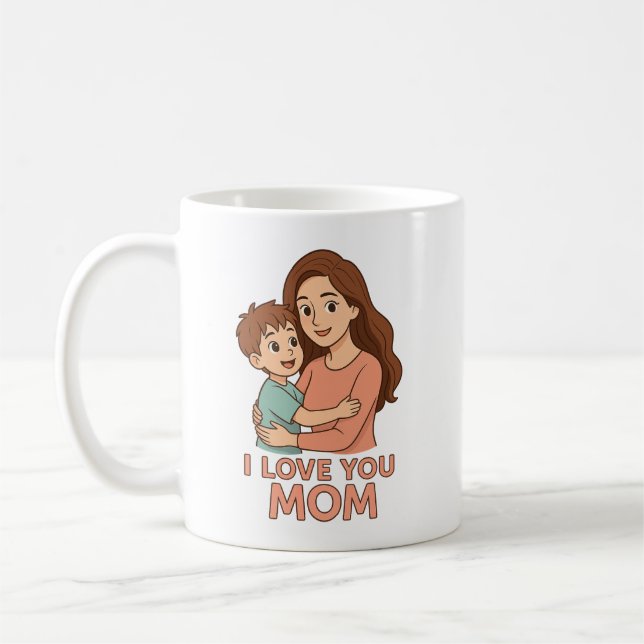 I Liebe Sie Mama Tasse Niedlich Mutter Umarmung (Links)