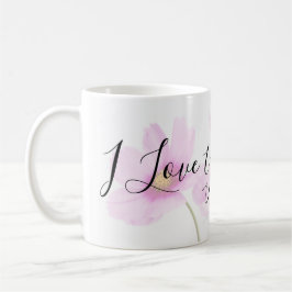 I Liebe Sie Mama-Typografie auf blassem - rosa Kaffeetasse